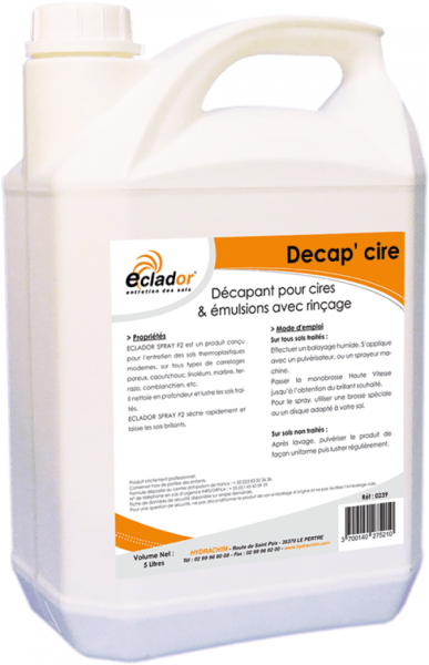 Eclador Decap'cire Avec Rincage / 5L Décapage
