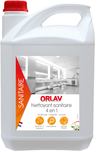 Orlav Nettoyant Detartrant Désinfectant Sanitaire Le Bidon De 5 Litres Nettoyant multi-surfaces