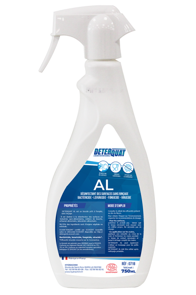 Deterquat Al Bactericide Fongicide - Desinfection En Cuisine Pulvérisateur De 750ml ECOCERT Nettoyants desinfectants