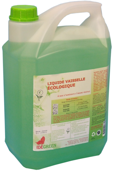 Idegreen Liquide Vaisselle Ecolabel Le Bidon De 5Litres Vaisselle main