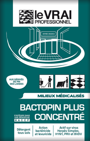 Le vrai professionnel médical bactopin plus concentré pour les milieux médicalisés - Dosettes  250 X 20 Ml Détergents sol
