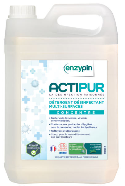 Le vrai professionnel actipur désinfectant multi-surfaces concentré labellisé - Bidon 5L Nettoyant multi-surfaces