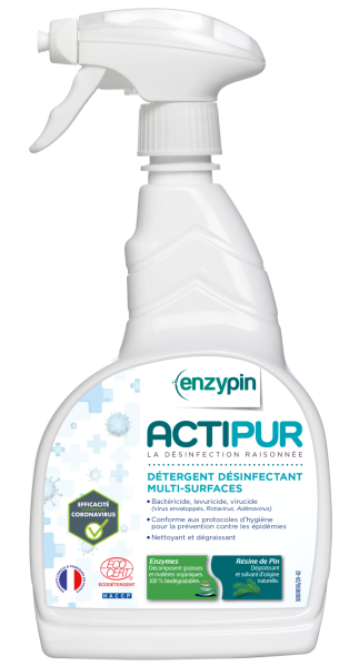 Le vrai professionnel actipur désinfectant multi-surfaces prêt à l’emploi labellisé - Spray 750ml Nettoyant multi-surfaces