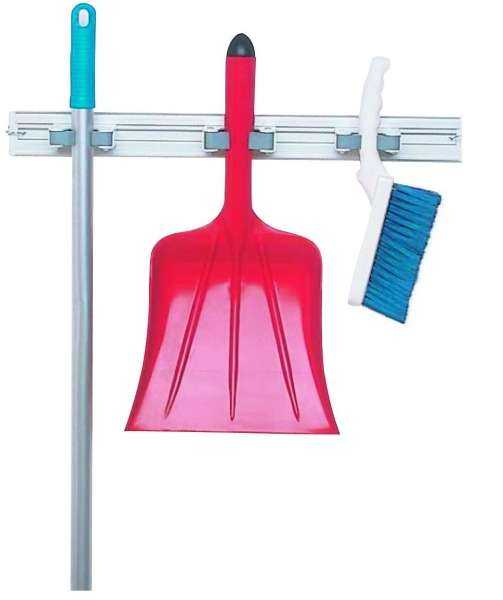 Support Mural Aluminium Pour Balais 3 ou 5 anneaux Les manches et accessoires