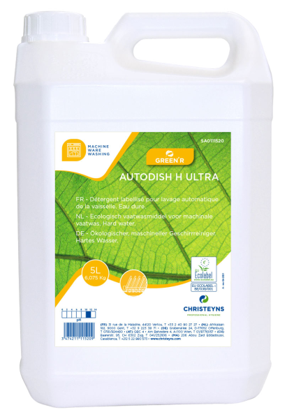 GREEN'R Autodish H Ultra Détergent pour lave-vaisselle automatique. Eau dure 5L PRODUITS VAISSELLE
