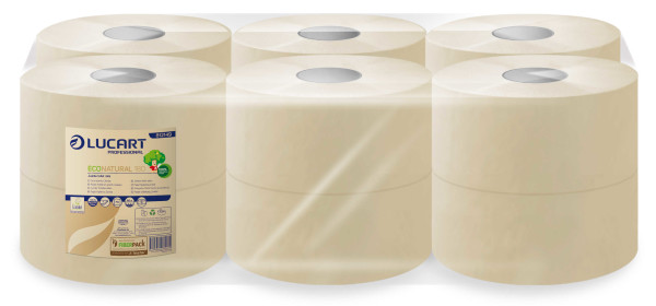 Papier Toilette Mini Jumbo Econatural Type 200M  Eco Label Les 12 Rouleaux Papier toilette et distributeur