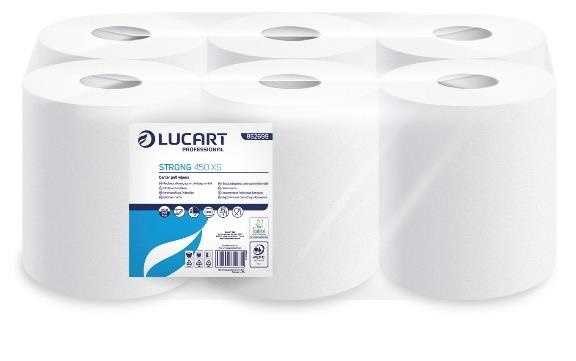 Bobine A Devidage Central 450Fts Pure ouate blanc Ecolabel Les 6 Rouleaux Essuie mains et distributeur