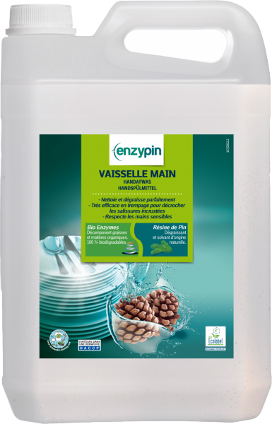 Le vrai professionnel vaisselle main ecologique technologie enzypin® Le Bidon De 5 Litres Produits écolabel