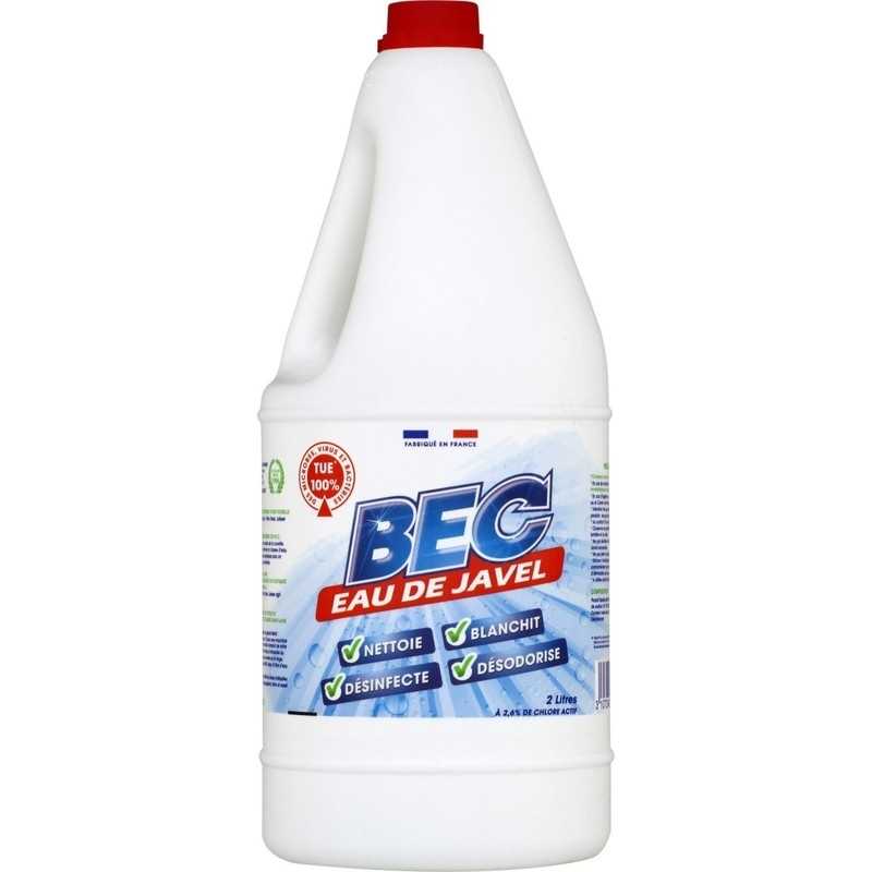 Eau de Javel 2.6% - BEC - Bouteille de 2L - Groupe HCP