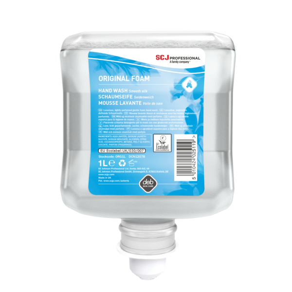 Original FOAM Mousse lavante douce pour mains, corps & cheveux, sans colorant Carton 6X1L SAVONS ET GELS POUR LES MAINS