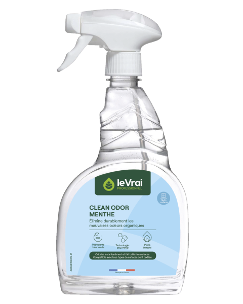 Le vrai professionnel clean odor menthe destructeur d’odeur technologie enzypin - Spray 750ml Produits d'entretien