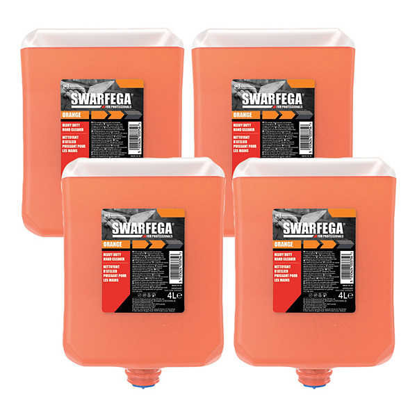 Swarfega Orange – Crème nettoyante mains d’atelier haute performance anti-graisses et huiles Le Carton De 4X4Litres SAVONS ET GELS POUR LES MAINS