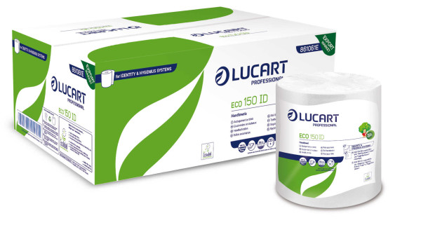 Essuies-mains autocut 2 plis eco blanc 155m - Identity Essuie mains et distributeur