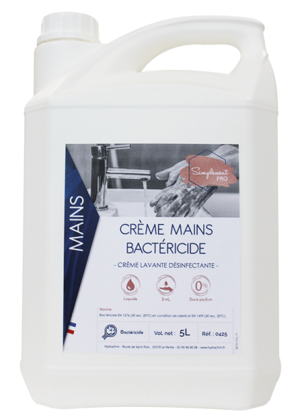 Creme Mains Bactericide  Bidon De 5 Litres Produits d'entretien