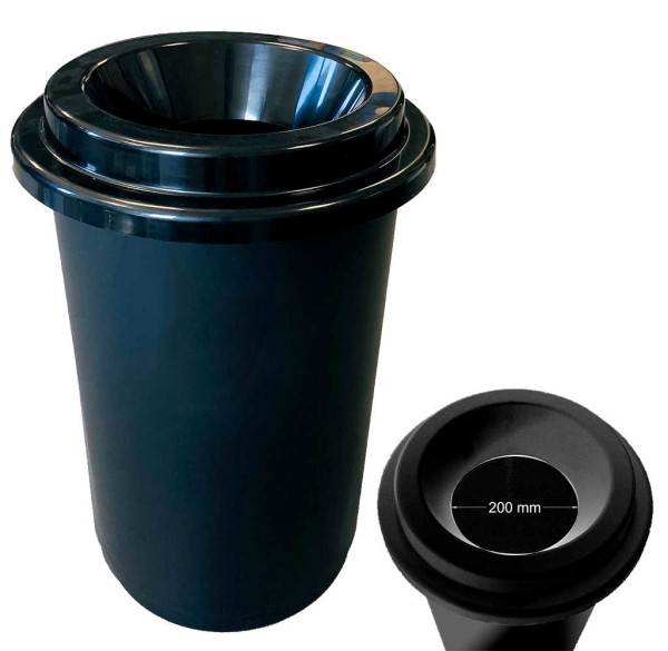 Poubelle Donuts 50L noire sans contact Poubelles bureaux