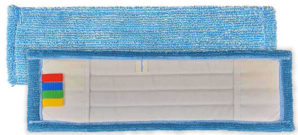 Frange Microfibre Bleue 40 Cm Microfibres Bleue ,Poches + Languettes Le lavage