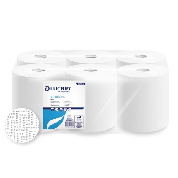 Bobine Essuie Mains Autocut 2 Plis Blanc Le Colis De 6 Rouleaux Essuie mains et distributeur