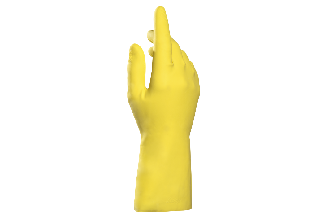 2 Gants menage latex jaune taille 7 - Gants de ménage